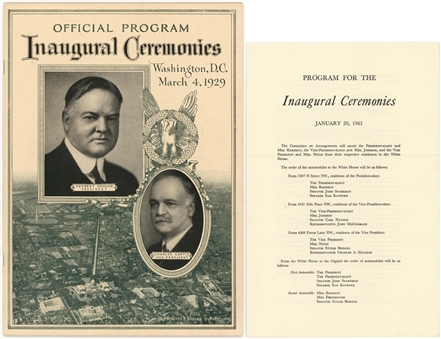 Lot of (3) Presidential Inaugural Programs: Hoover, Cleveland & Kennedy